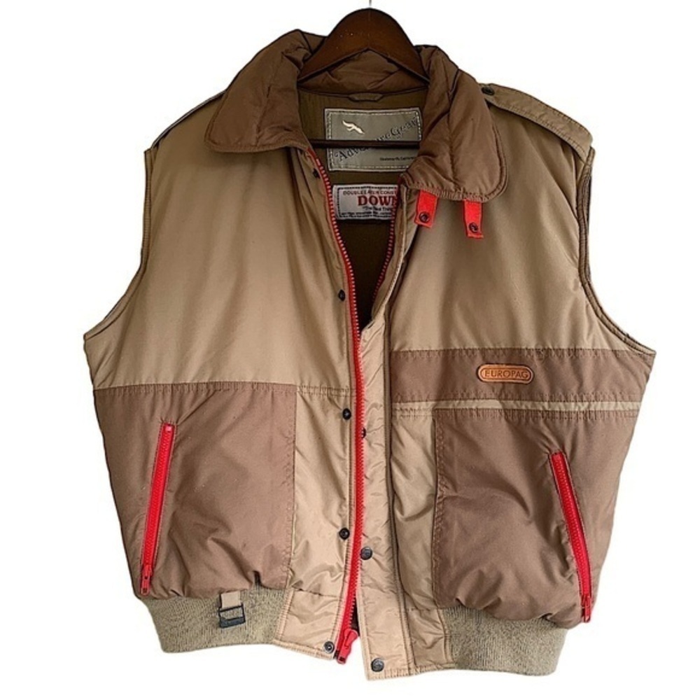 Adventure Gear Down Vest Tan Size XL Full Zip High Neck